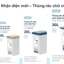 [Mã LIFEHL50K giảm 10% tối đa 50K đơn 200K] Thùng rác đạp chữ nhật Hiro 10_15_20_30L