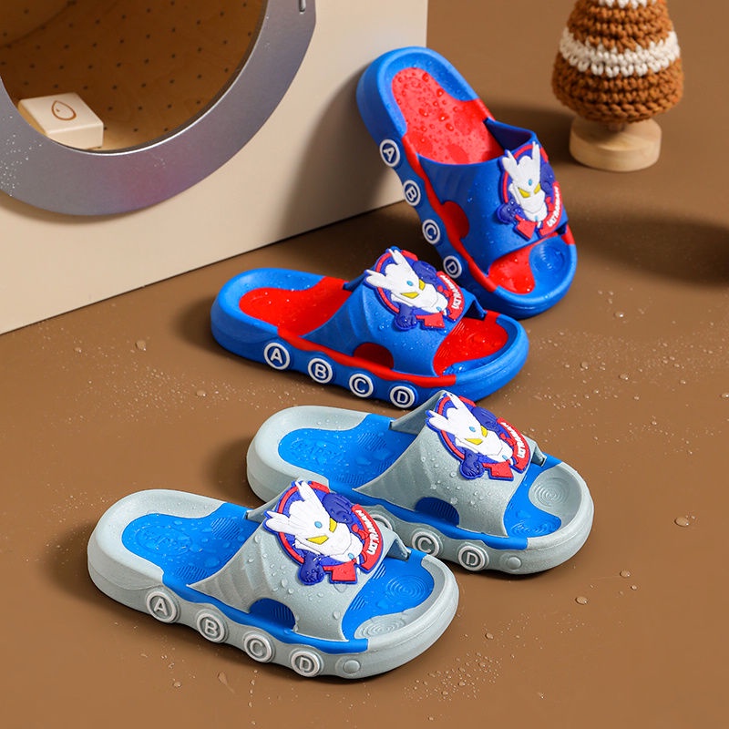 Dép Sandal Đế Mềm Chống Trượt Phong Cách Hoạt Hình Ultraman Thời Trang Dành Cho Bé Trai