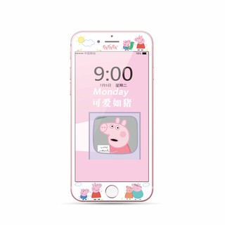 Kính cường lực in hình vẽ Heo Peppa dành cho iPhone 6/6S/6+/6S+/7/8/7+/8+