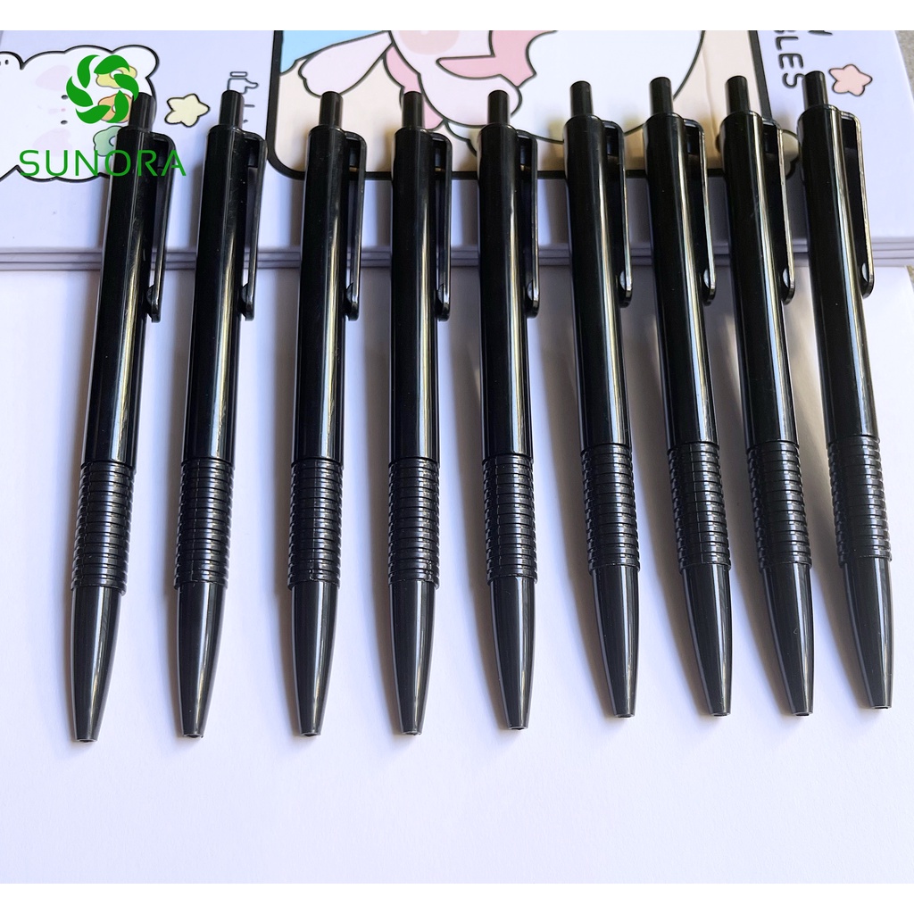 Bút Bi Bấm Mực Đen 1.0mm - Bút Văn Phòng