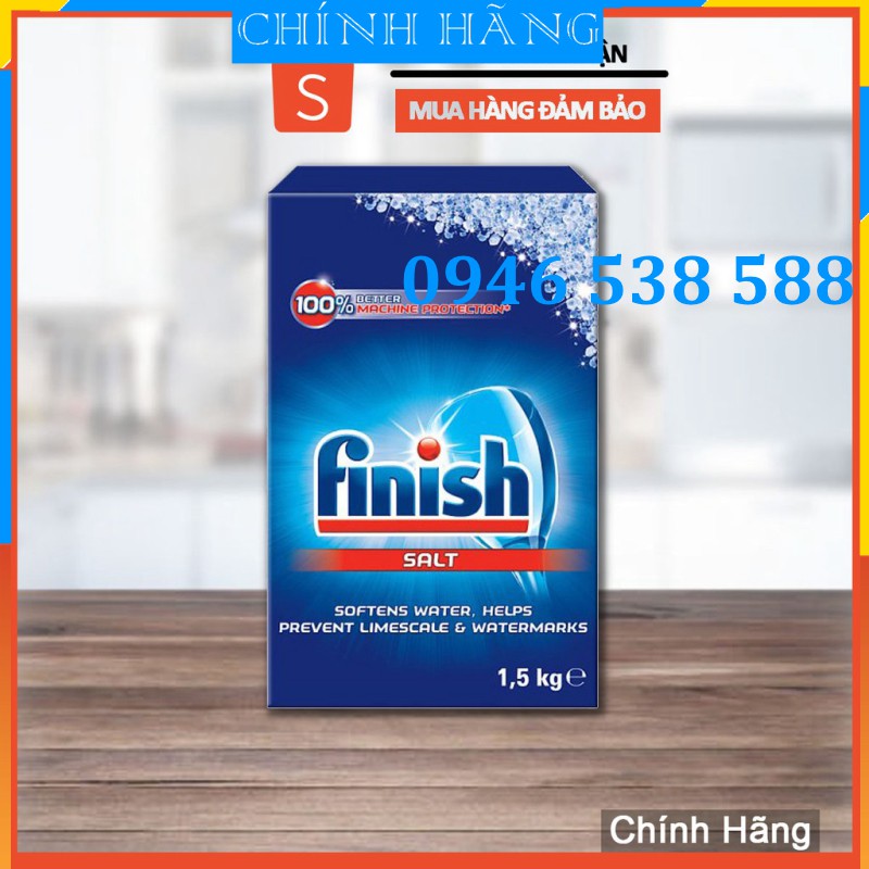 Combo viên rửa bát Finish hộp classic 90 viên + Muối finish 1.5kg + Nước làm bóng finish 400ml