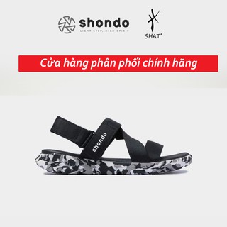 Giày sandal shondo F6 sport camo đen full F6S501
