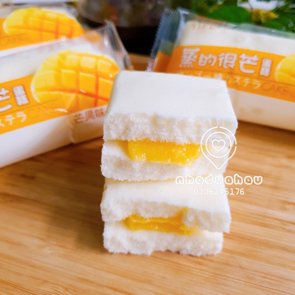 Combo 4 cái bánh bông lan tươi nhân kem Yipin đậu nành/ xoài/ dưa lưới Đài Loan cái lớn 70gam