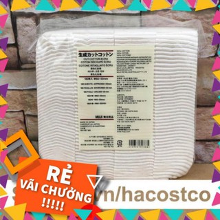 ( TAK33 ) Bông tẩy trang Muji Cotton Ecru hữu cơ 180 miếng của Nhật