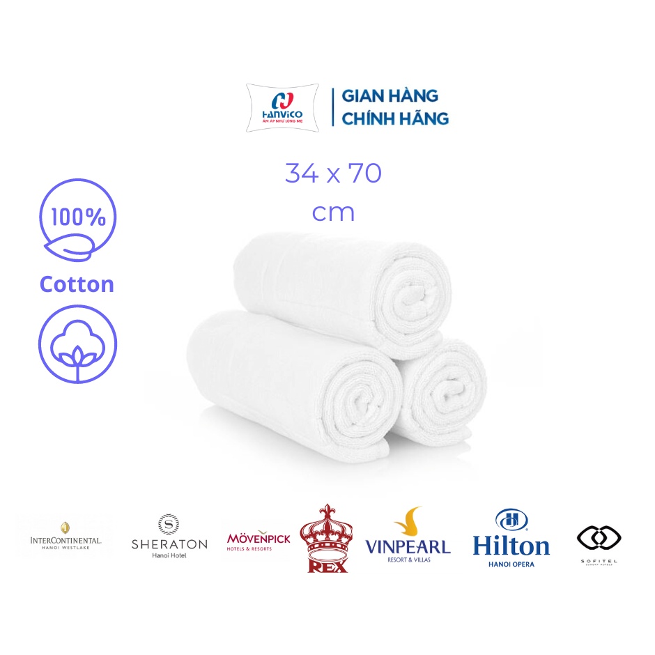 Khăn Tay Cotton Khách Sạn Dùng Như Khăn Tắm Gia Đình - Hanvico