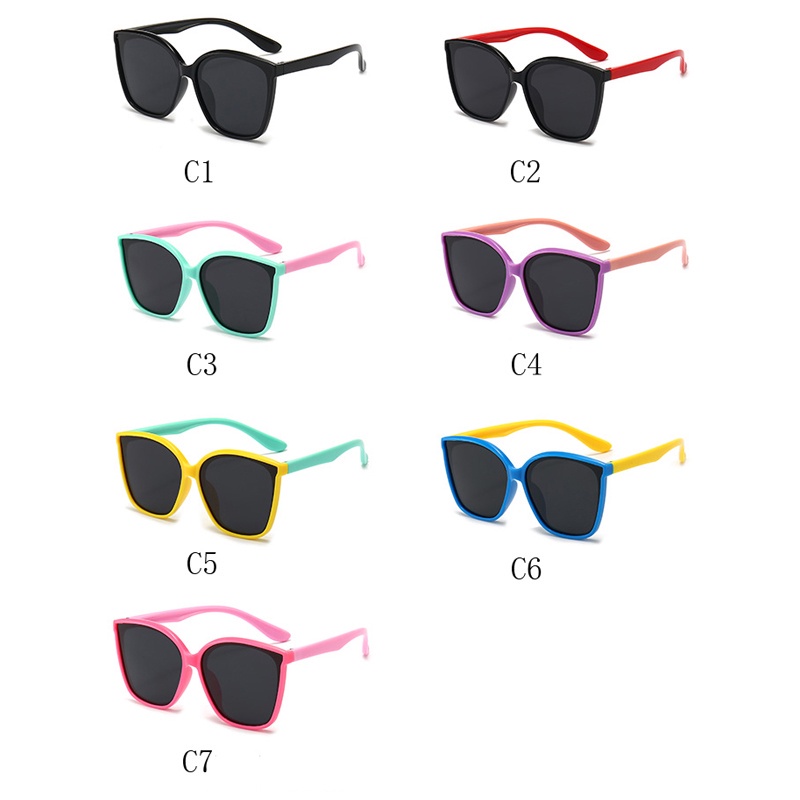 Kính Mát Gọng Vuông Lớn Bằng Silicon Thời Trang Cho Bé