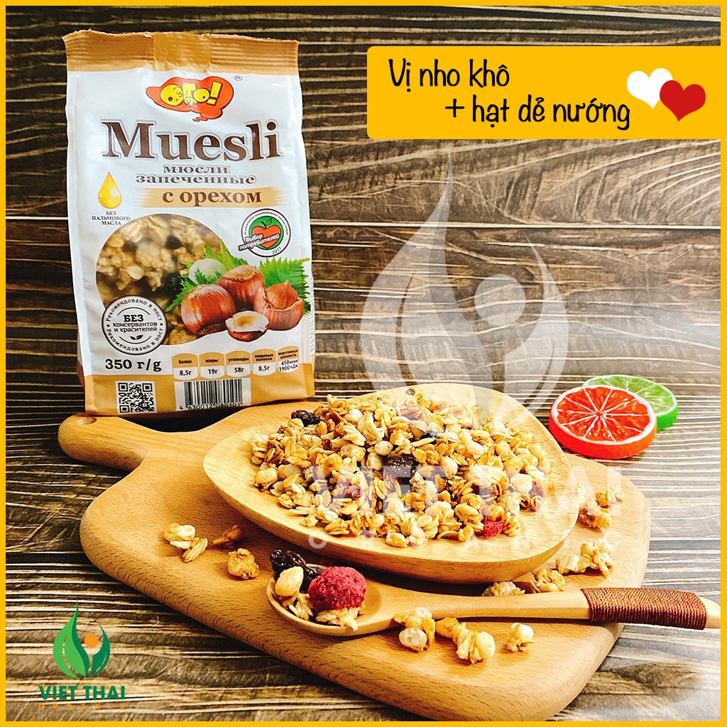 Ngũ Cốc Trái Cây Ăn Sáng/ Ăn Kiêng Muesli Nga CỰC NGON ĐỦ 5 VỊ hạt, trái cây