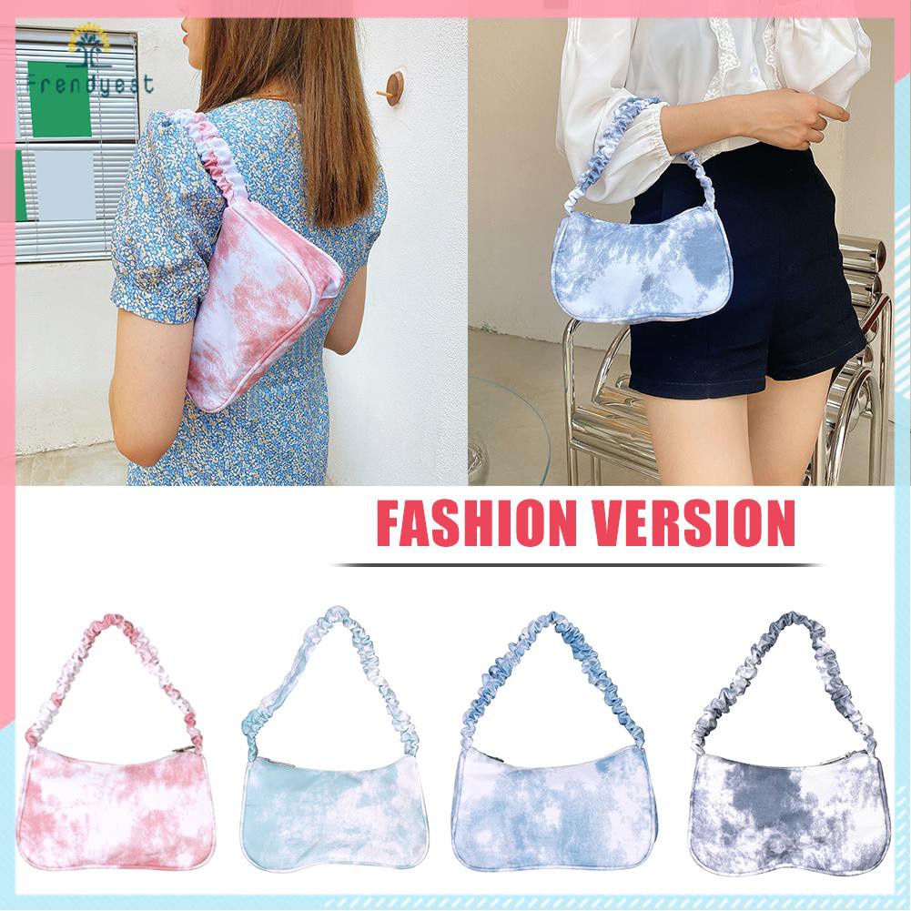 Thời Trang Túi Xách Đeo Vai / Kẹp Nách Chất Liệu Canvas Màu Nhuộm Độc Đáo Cho Nữ