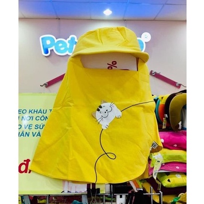 Khẩu trang chống nắng trùm kín đầu cổ vải cotton dày dặn Petshop NOZ-166L