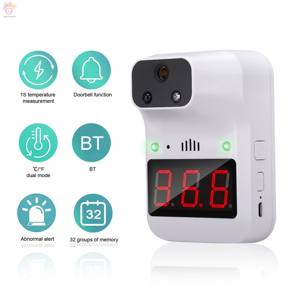 ET K3+ IR Non-Contact Thermometer °C/°F  Body/Surface/Counting Mode Wall Hanging/Bracket Fixing Powered by USB/3 AA Battery