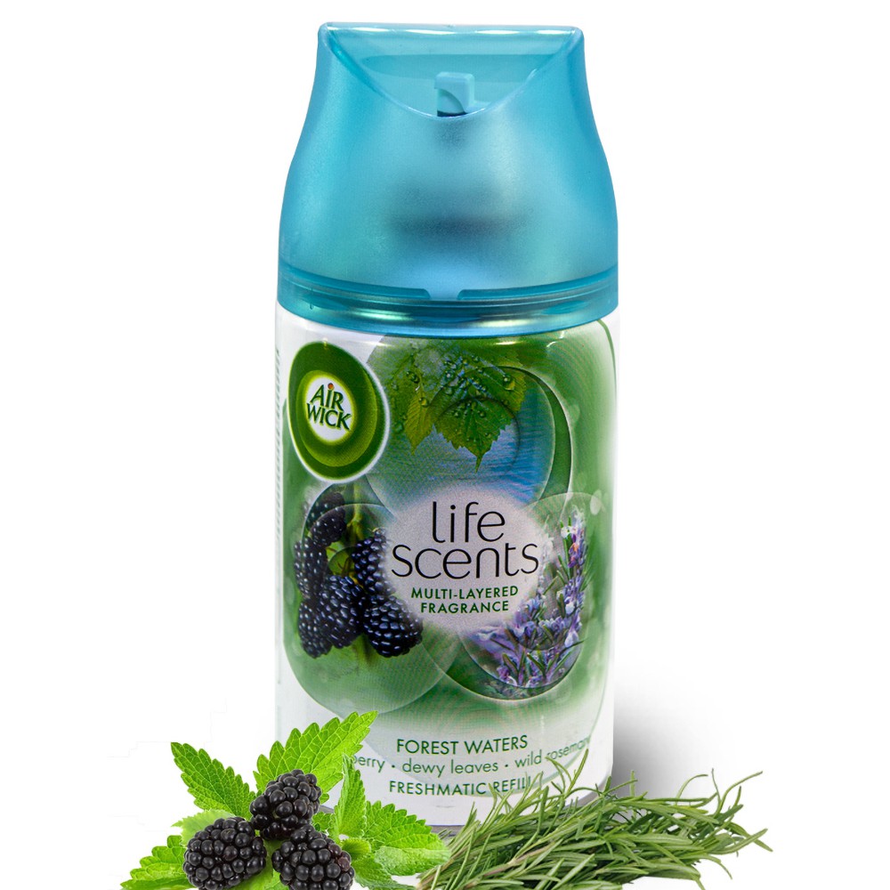 Bình xịt tinh dầu tự động Air Wick Forest Waters 250ml - hoa hương thảo, tinh dầu thơm phòng, cao cấp, khử mùi