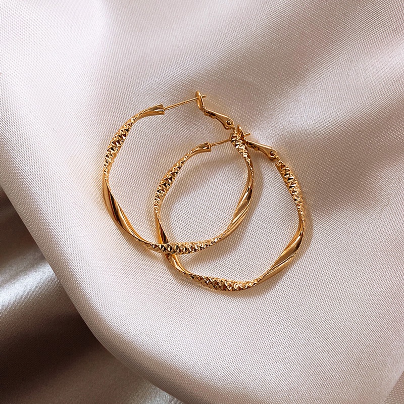 Bông Tai Mạ Bạc 925 Hình Tròn Phong Cách Retro Dành Cho Nữ