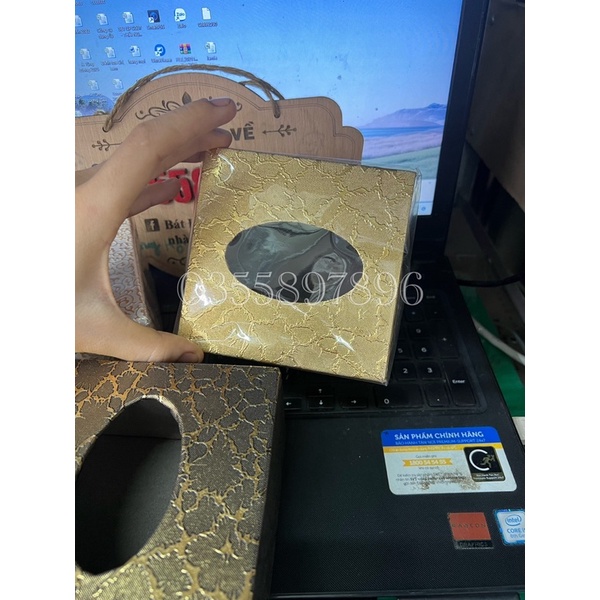 Hộp đựng giấy ăn bọc da cao cấp 11,5cm