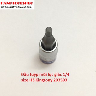 Đầu tuýp mũi lục giác 1/4 size H3 Kingtony 203503