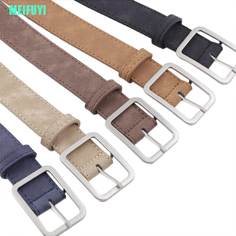 Thắt Lưng Da Màu Trơn Khóa Kim Loại Phong Cách Boho Cho Nữ