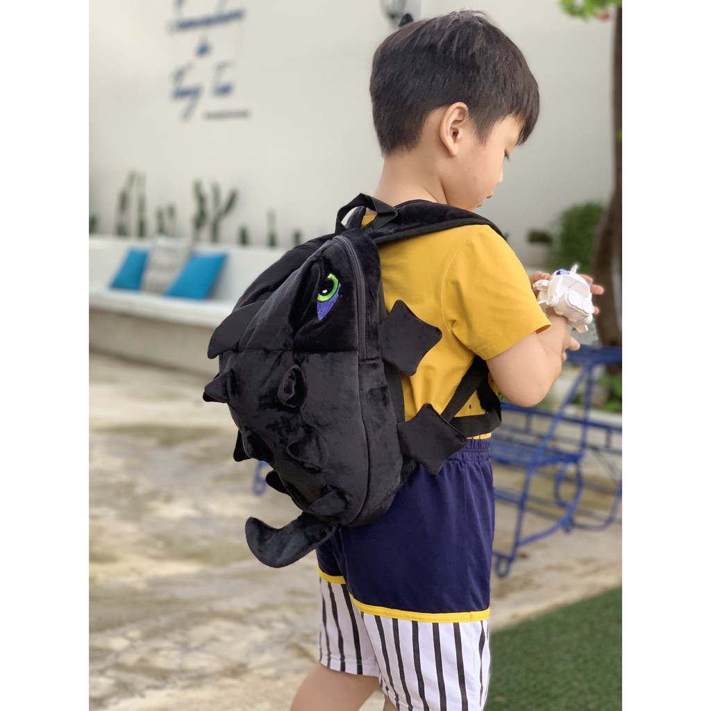 Balo khủng long màu Đen vải nhung, loại cho bé