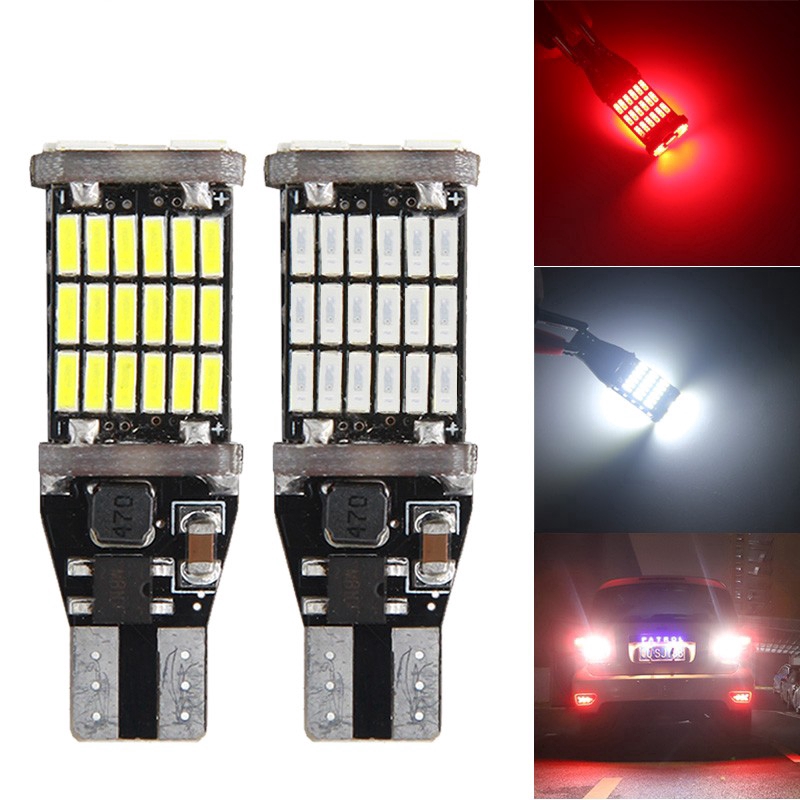 Đèn LED Sương Mù Ánh Sáng Vàng T15 W16W 4014 45SMD Cho Xe Hơi