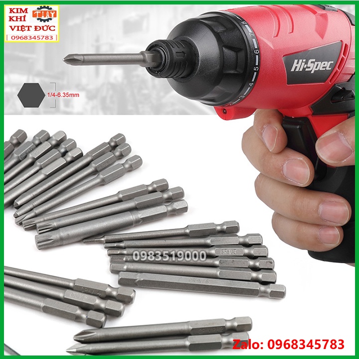 Bộ mũi tô vít đa năng chuôi lục giác 6.35mm 50 chi tiết cho máy khoan