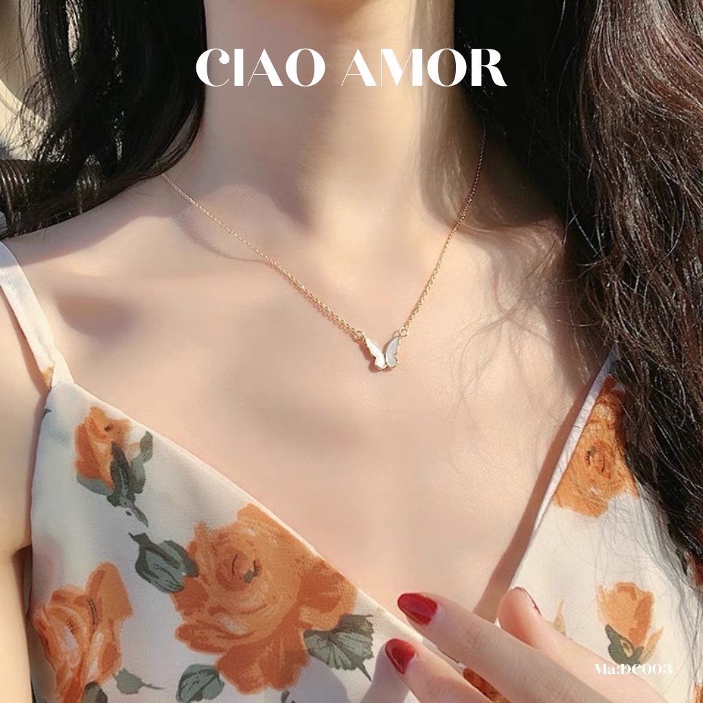 Dây chuyền nữ , Vòng cổ nữ Titan con bướm đơn giản thời trang Hàn Quốc Trang sức Ciao Amor - Mã DC003