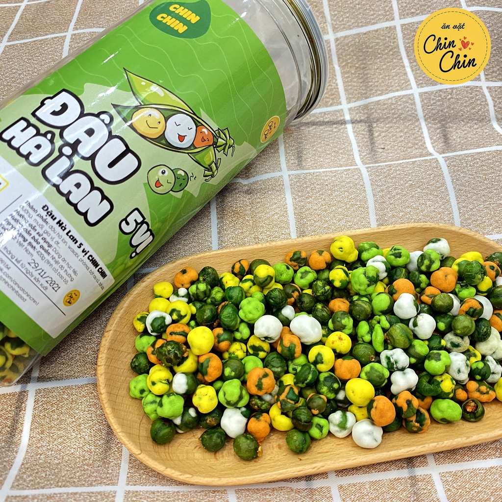 Đậu hà lan mix 5 vị giòn phô mai sữa rang muối wasabi tỏi ớt 420g ChinChin, đồ ăn vặt Hà Nội giao hàng hoả tốc