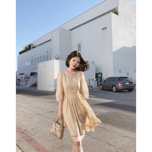 Đầm xô phối ren 3 màu