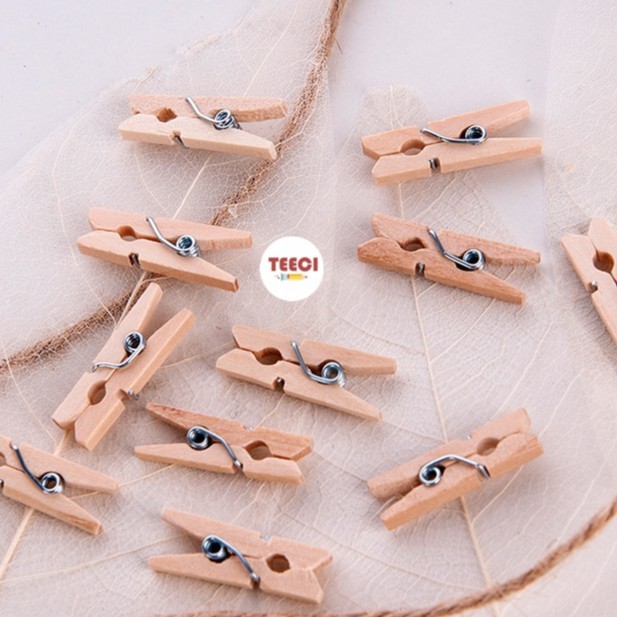 Bán Sỉ 10 Kẹp Gỗ Treo Ảnh Trang Trí Giữ Giấy Ghi Chú Tài Liệu Đánh Dấu Sách Đồ Dùng Văn Phòng D014