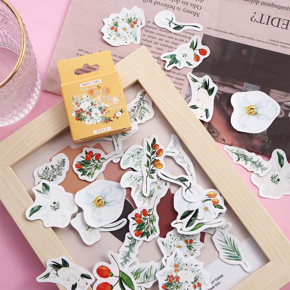 Giấy Dán Hình Hoa Hồng Trang Trí Sổ Tay Phong Cách Hàn Quốc