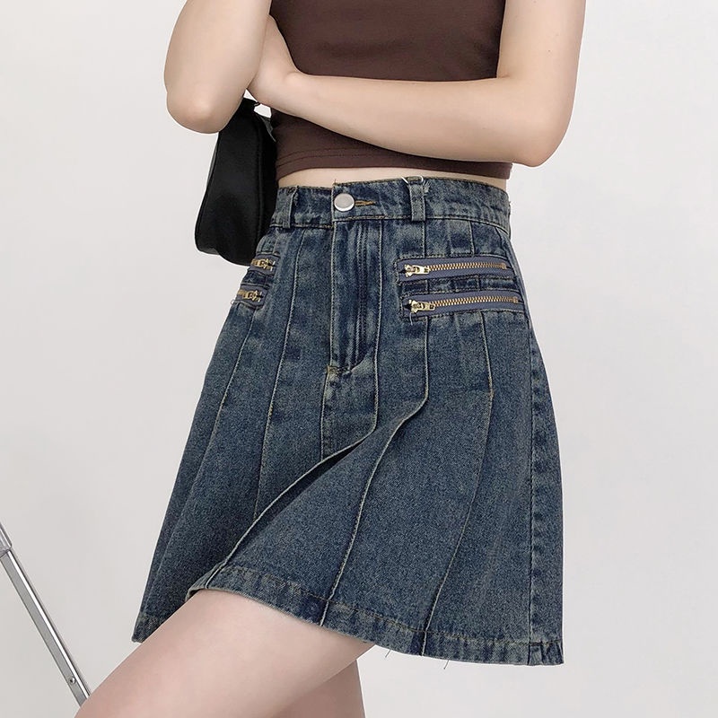 Chân váy jean COZOKC lưng cao dáng ôm dễ phối đồ trẻ trung