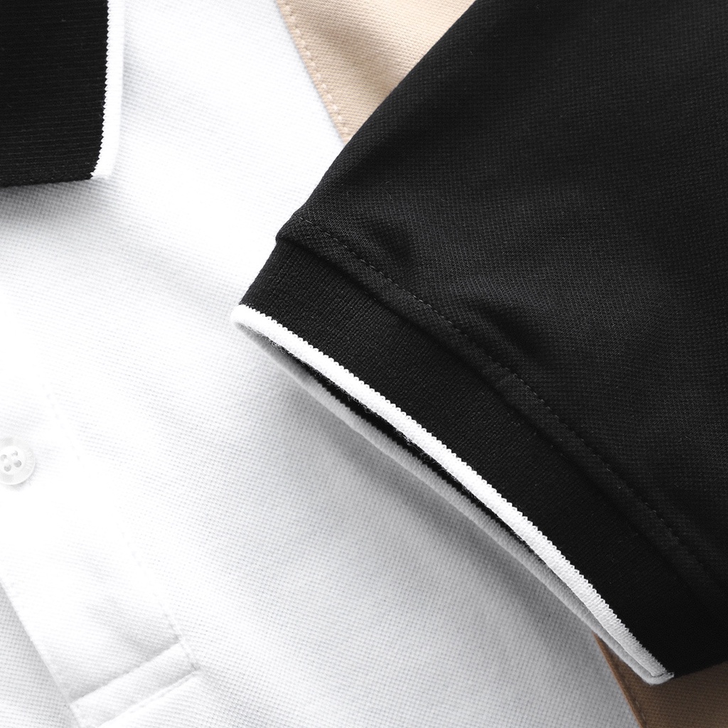 Áo thun nam có cổ Heboz chất liệu vải cotton co giãn tốt, phối màu sang chảnh, phù hợp đi làm hoặc đi chơi - 00000688