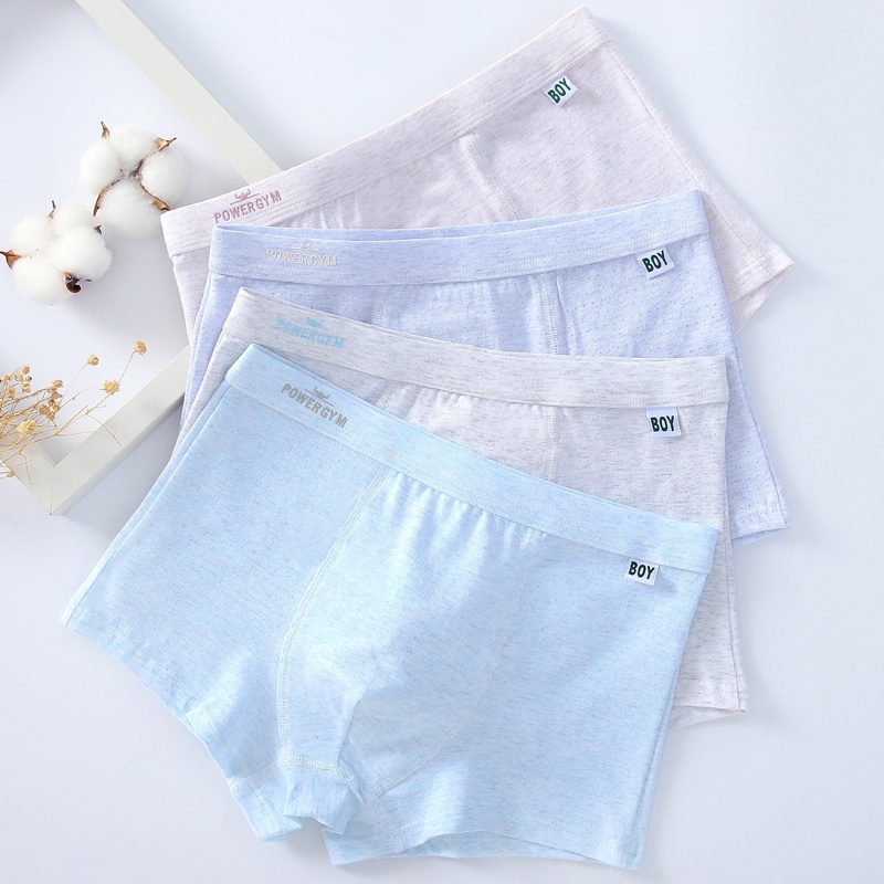 Quần Lót Boxer Bằng Cotton Trơn Kháng Khuẩn Kích Thước Lớn Cho Nam Sinh Trung Học