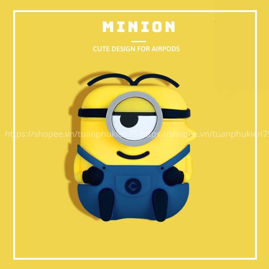 Airpods Case ⚡Freeship ⚡ VỎ BỌC AIRPODS MINION Case Tai Nghe Không Dây Airpods 1/ 2/ i12/ Pro