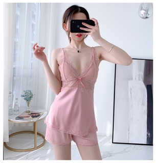 QQ 7859 Lụa cao cấp set quần sọt áo 2 dây