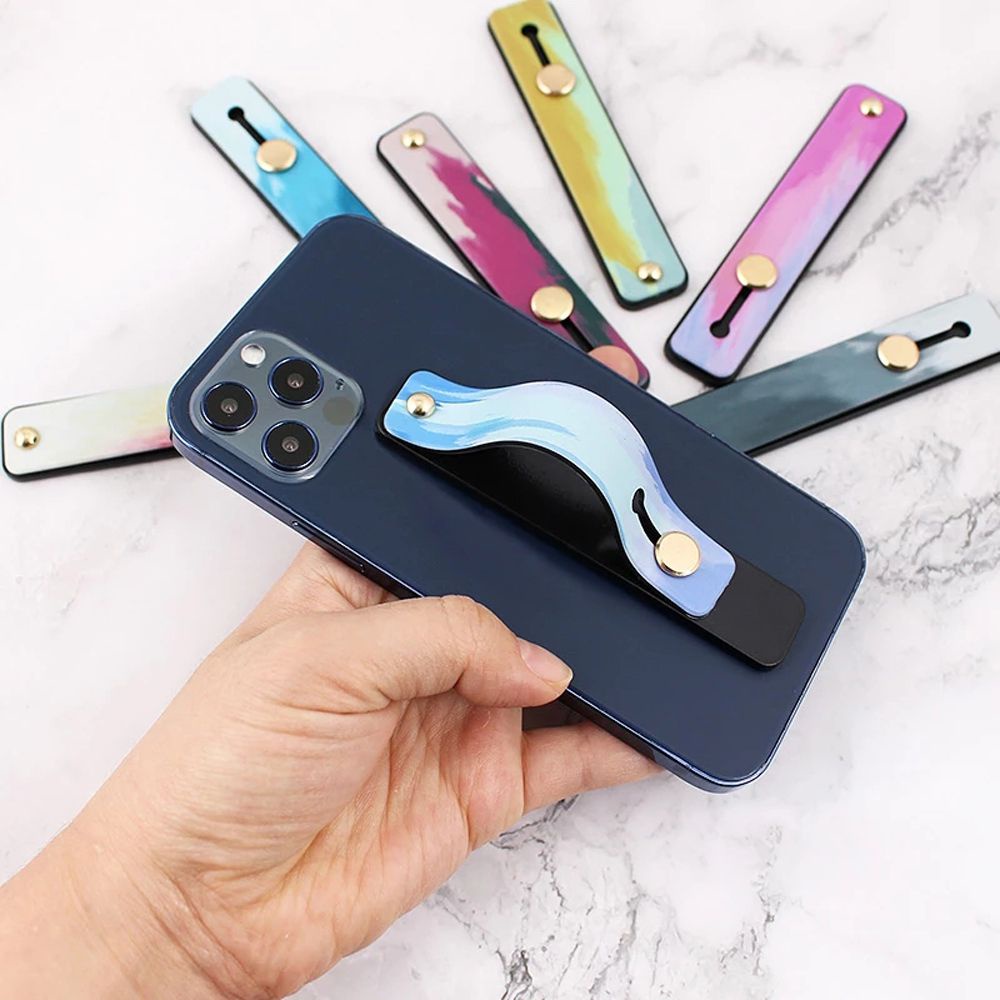 Giá đỡ kiểu dây đeo ngón tay gắn điện thoại di động bằng silicon tiện dụng tùy chọn họa tiết