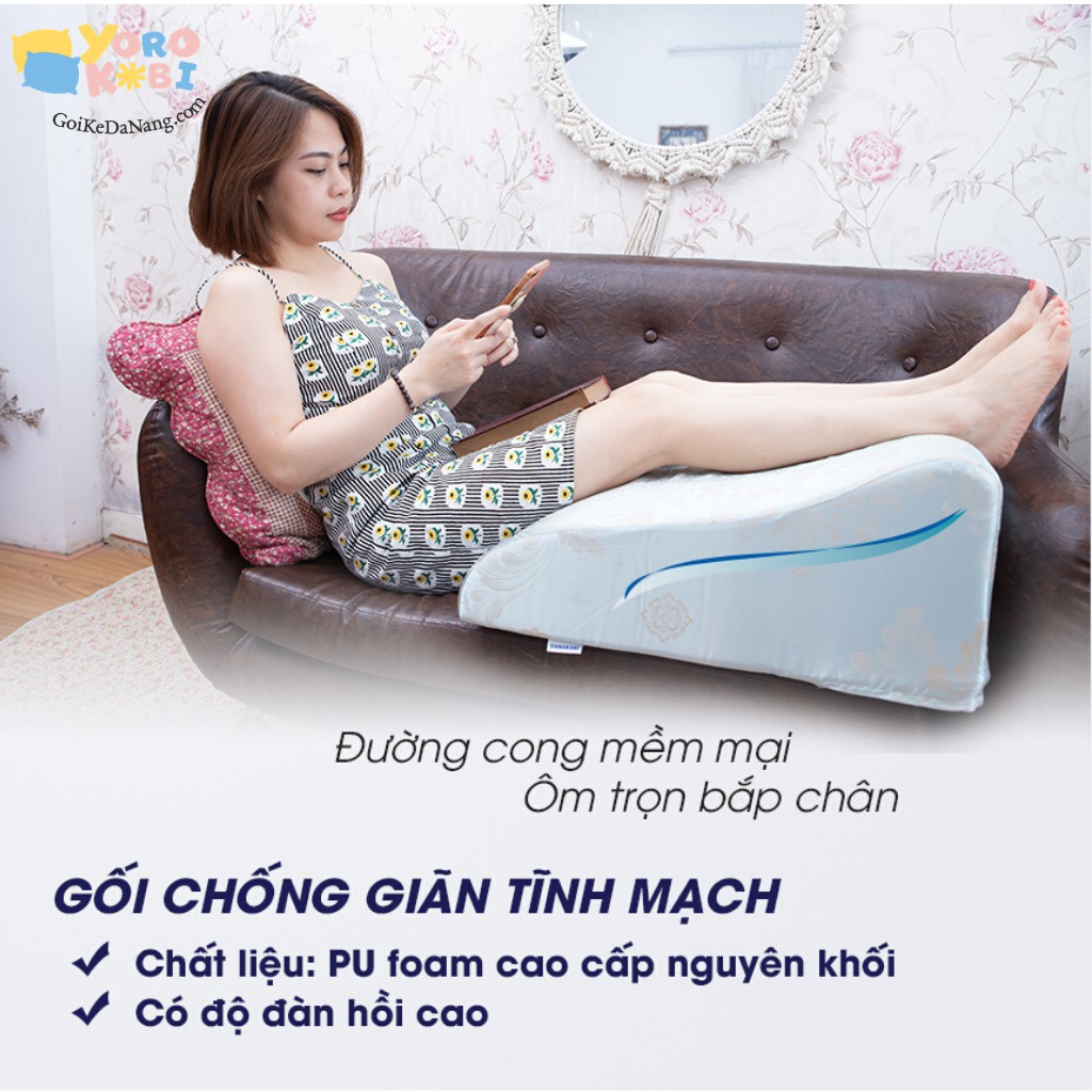 GỐI GÁC CHÂN GIÃN TĨNH MẠCH YOROKOBI LƯU THÔNG MÁU, HẾT TÊ BÌ, VỌP BẺ CAO 28CM