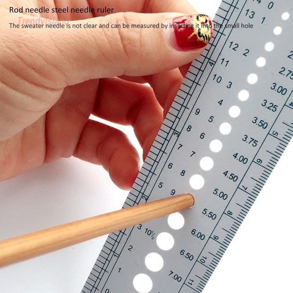 9-20mm Yarn Ruler Measure Needle Gauge Inch CM Plastic Measure Ruler Household Sewing Tailor Tool