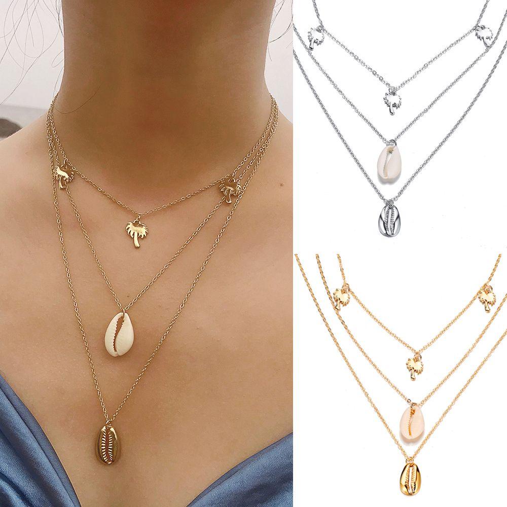 Vòng cổ Nhiều Lớp Vỏ Sò Thời Trang Mùa Hè|Trang Sức Vòng Đeo Tay Thời Trang Dành Cho Nữ