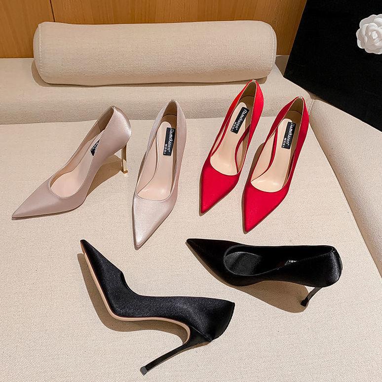 Giày Cao Gót Mũi Nhọn Phong Cách Pháp Thời Trang Mùa Xuân Quyến Rũ Cho Nữ