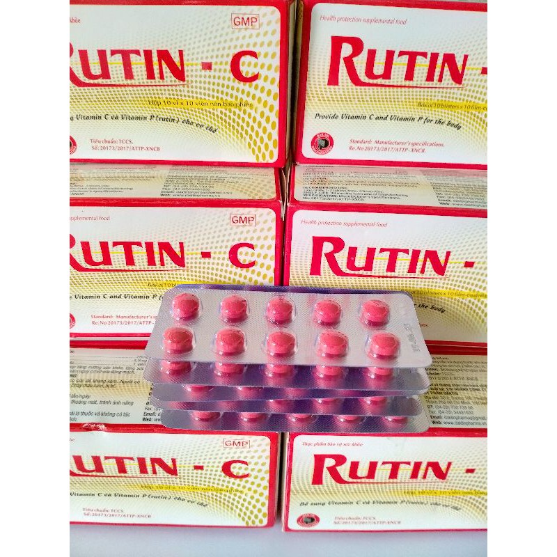 RUTIN C DAKTIN Hộp 100 viên giúp bền vững thành mạch..