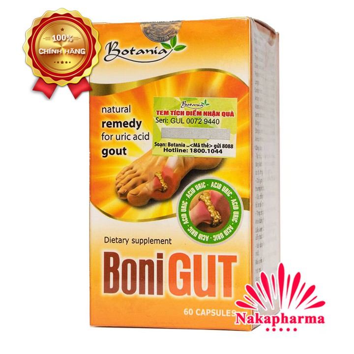 ✅ [TÍCH ĐIỂM] BoniGut – Bí kíp giảm bệnh gút, giảm acid uric máu, tăng sức khỏe tiết niệu, bàng quang – Boni Gut