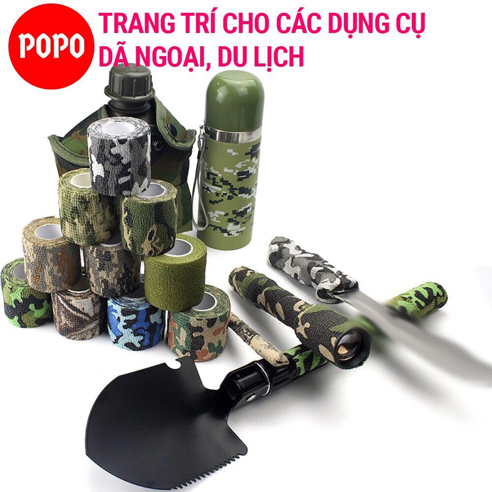 Băng cuốn thể thao màu rằn ri quân đội chất liệu cao su non băng keo thể thao quấn tay, chân chống chấn thương SPORTY