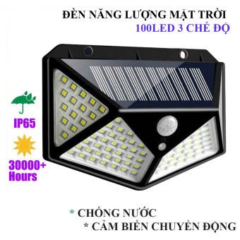PVN16260 Đèn led Năng lượng mặt trời cảm ứng chống nước - siêu sáng 100 bóng led - Sáng đa góc T2