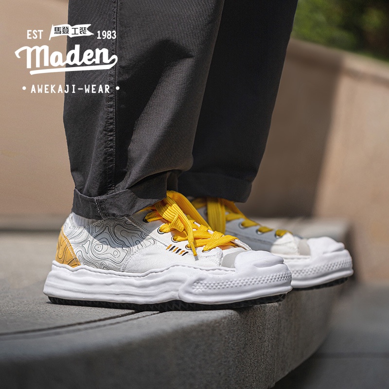 Giày thể thao MADEN bằng vải thoáng khí đế dày mũi vỏ sò thời trang mùa hè Nhật Bản