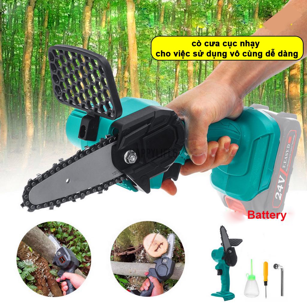 Máy Cưa Cầm Tay Mini Xích Lưỡi 4 Inch Dùng Cắt Xẻ Gỗ