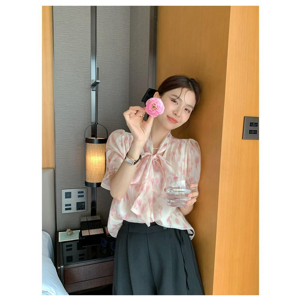 Áo Voan Cột Dây Tay Ngắn Lãng Mạn Mùa Hè 62412