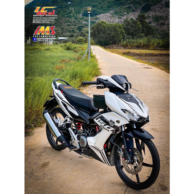 TEM RỜI mẫu RS150R đen cho Winner X trắng - không bay màu