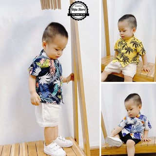 Bộ Đũi Đi Biển, Đi Chơi Cho Bé Trai Chất Liệu Đũi Nhật Siêu Mát Từ 8-21Kg Mã DB001