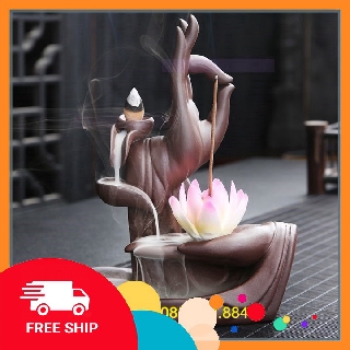 Thác xông trầm, đốt trầm, thác khói ngược Bàn Tay Phật - Trừ tà khí, mang tài lộc
