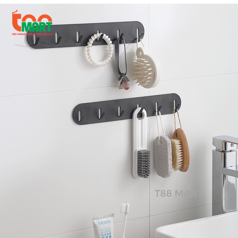 Móc dán tường siêu dính đa năng, móc dính chịu lực với 3 miếng dán 3M chất liệu thép không gỉ cao cấp