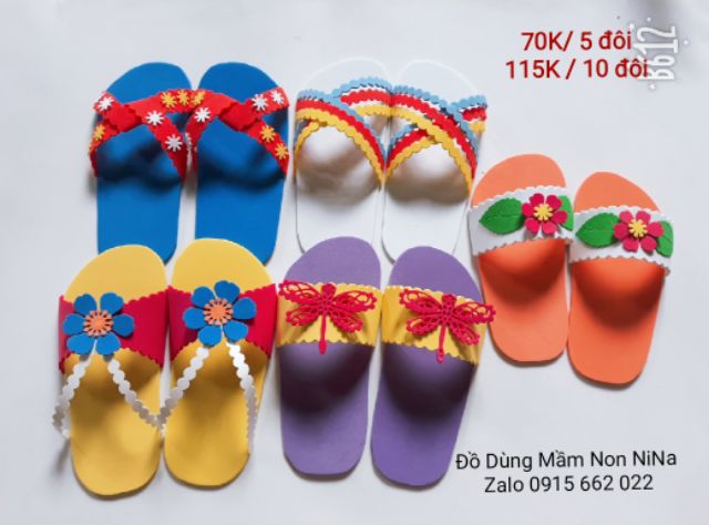 Dép trang trí mầm non