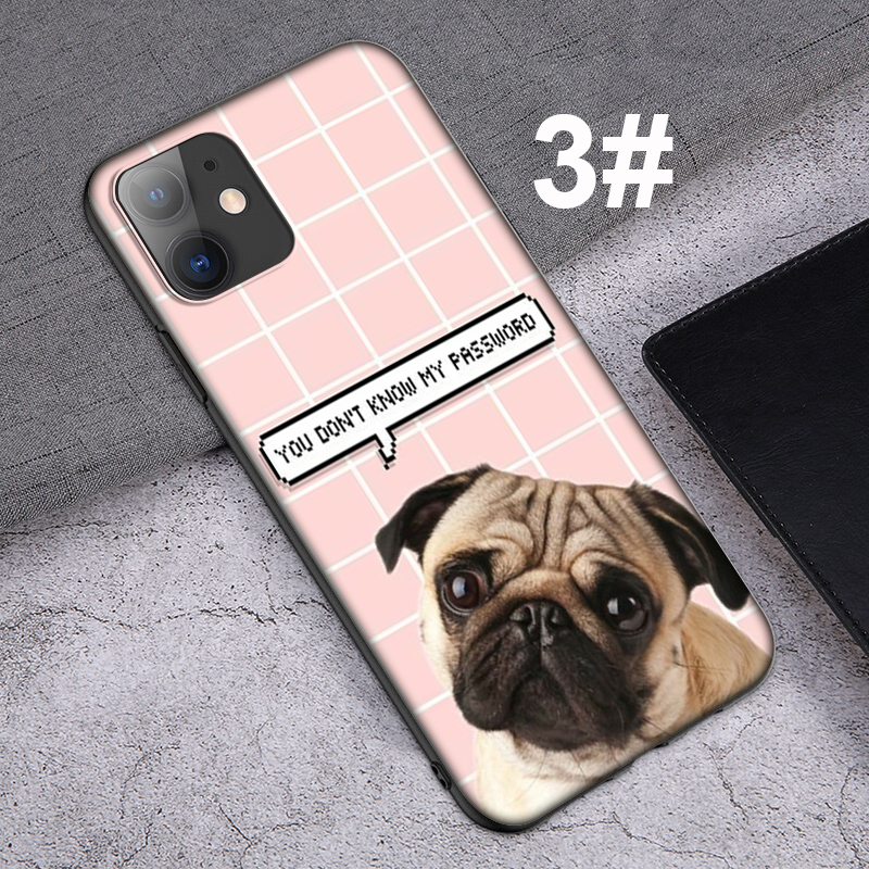 iPhone XR X Xs Max 7 8 6s 6 Plus 7+ 8+ 5 5s SE 2020 Casing Soft Case 24SF Cute Cartoon Pug Pet Cut Dog mobile phone case